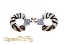 Furry Fun Cuffs - Zebra Plush 