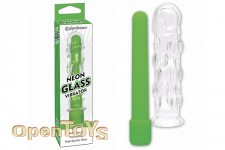 Neon Glass Vibrator - Caress - Green 