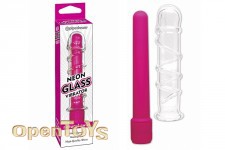 Neon Glass Vibrator - Natural Swirl - Pink 