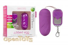 10-Speed Remote Vibrating Ribbed Egg - Purple 