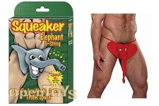 Squeaker Elephant G-String - Black 