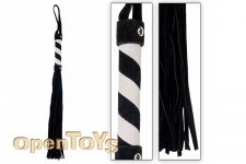 Whip Leather Black with White Stripe 