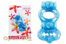 Double Vibrating Twin Ring - Blue 