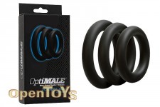 OptiMALE - 3 C-Ring Set - Thick - Black 