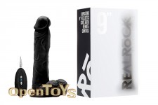 Vibrating Realistic Cock - 9 Zoll - Black 