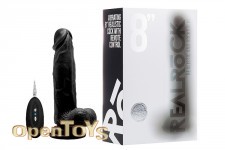 Vibrating Realistic Cock - 8 Zoll - Black 