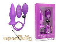 Inflatable Vibrating Silicone Plug - Purple 