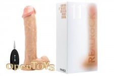 Vibrating Realistic Cock - 11 Zoll - with Scrotum - Skin 