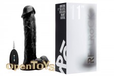 Vibrating Realistic Cock - 11 Zoll - with Scrotum - Black 