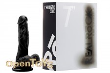 Realistic Cock - 7 Zoll - with Scrotum - Black 