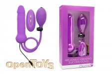 Inflatable Vibrating Silicone Dong - Purple 