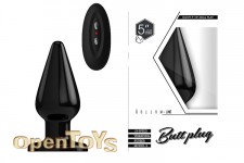 Buttplug - Rubber Vibrating - 5 Inch - Model 2 - Black 