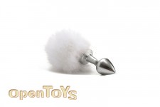 Beginner Bunny Tail Buttplug - Silver 