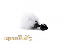 Beginner Bunny Tail Buttplug - Black 