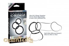 Silicone 3-Ring Stamina Set - Black 