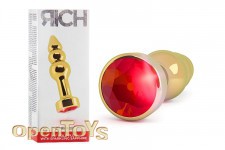 Gold Plug - 3,9 Inch - Red Sapphire 
