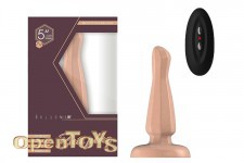 Buttplug - Rubber Vibrating - 5 Inch - Model 3 - Flesh 