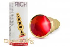 Gold Plug - 4,9 Inch - Red Sapphire 