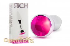 Silver Plug - 3,9 Inch - Pink Sapphire 