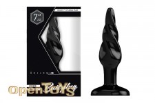 Buttplug - Rubber - 7 Inch - Model 5 - Black 