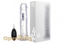 Vibrating Realistic Cock - 11 Inch - with Remote Control - Transparent 