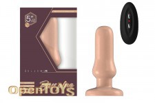 Buttplug - Rubber Vibrating - 5 Inch - Model 4 - Flesh 