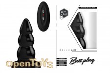 Buttplug - Rubber Vibrating - 5 Inch - Model 6 - Black 