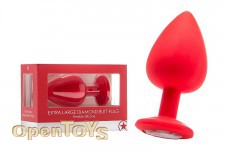 Extra Large Diamont Butt Plug - Red 