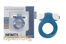 Infinity - Single Vibrating Cockring - Blue 