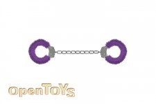 Furry Ankle Cuffs - Purple 