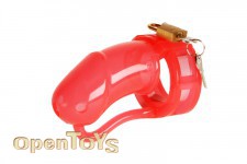 Penis Cage Silicone large - red-clear 