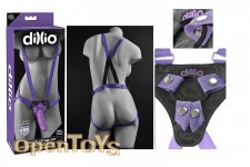 Dillio Purple - 7 Inch Strap-On Suspender Harness Set 