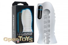 OptiMALE - Ultraskyn Vibrating Stroker - Massage Beads - Frost 