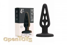 Butt Plug - Hollow 1 - 4 Inch - Black 