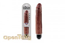 10 Inch Vibrating Stiffy - Brown 