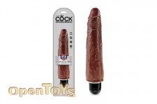 9 Inch Vibrating Stiffy - Brown 