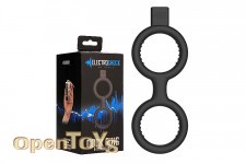 E-Stimulation Cock Ring with Ballstrap - Black 