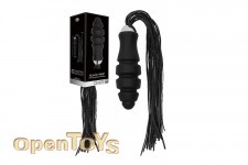 Black Whip with Sliced Silicone Dildo - Black 