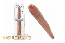 16 Inch Tapered Double Dildo - Tan 