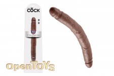 12 Inch Slim Double Dildo - Brown 