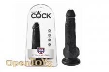 6 Inch Cock with Balls - Black 