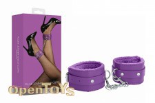 Plush Leather Ankle Cuffs Premium - Purple 