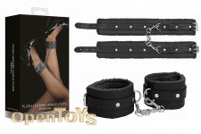 Plush Leather Ankle Cuffs Premium - Black 