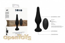 No. 77 - Rechargeable Remote Controlled Vibrating Anal Plug - Black 