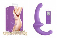 Vibrating Silicone Strapless Strapon - Purple 