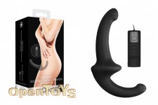 Vibrating Silicone Strapless Strapon - Black 