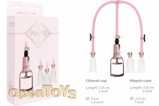 Clitoral and Nipple Pump Set - Large - Rose 