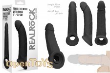 Penis Extender with Rings - 22 cm - Black 