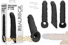 Penis Extender with Rings - 21 cm - Black 