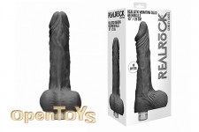 Realistic Vibrating Dildo with Balls - 10 Inch - Black 